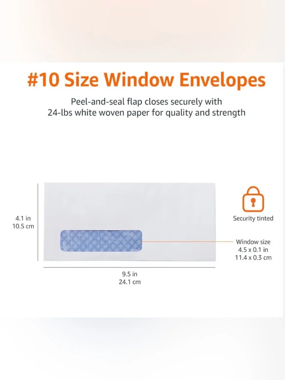 500 Office Deed #10 Security Left Window Envelopes 4 1/8